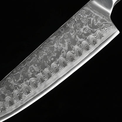 close up of santoku blade