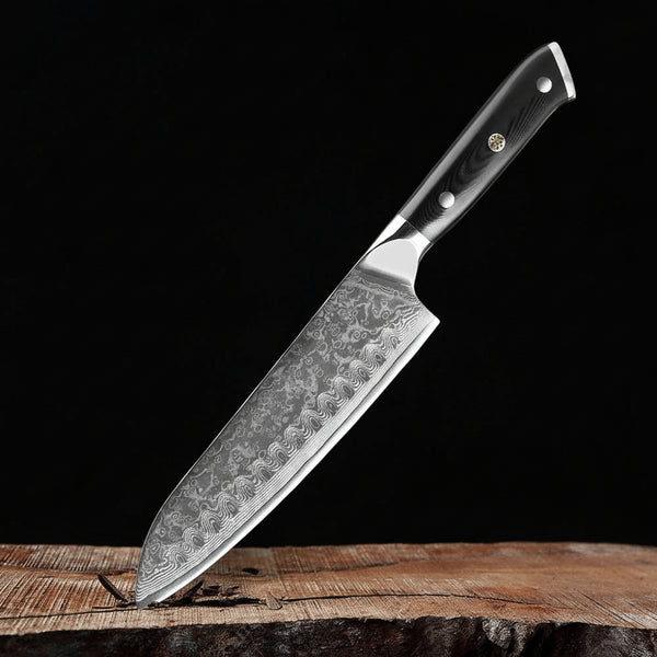 Bladewise Japanese 67 Layer Damascus Steel 7in Santoku Knife